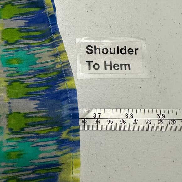 Chicos Womens Boho Sheer Tunic Top Size 2 US L Ikat Festival Vacation Cruise - Picture 7 of 8